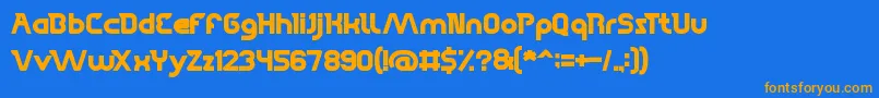 HighFlagship Font – Orange Fonts on Blue Background