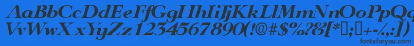 TeronodisplaysskItalic Font – Black Fonts on Blue Background