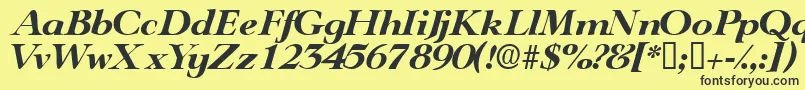 TeronodisplaysskItalic Font – Black Fonts on Yellow Background