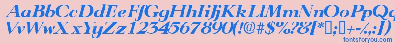 TeronodisplaysskItalic Font – Blue Fonts on Pink Background