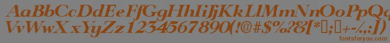 TeronodisplaysskItalic Font – Brown Fonts on Gray Background