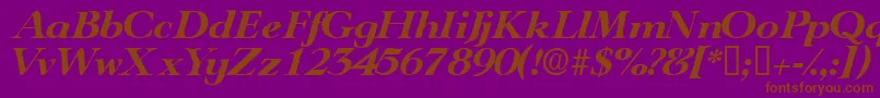 TeronodisplaysskItalic Font – Brown Fonts on Purple Background