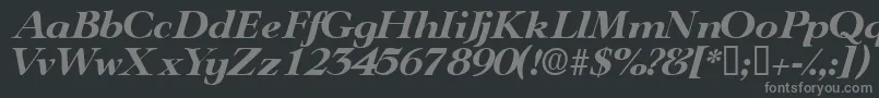 TeronodisplaysskItalic Font – Gray Fonts on Black Background