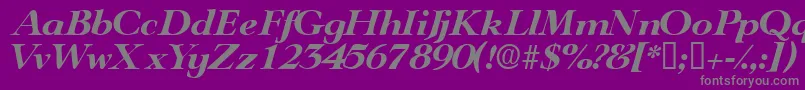 TeronodisplaysskItalic Font – Gray Fonts on Purple Background