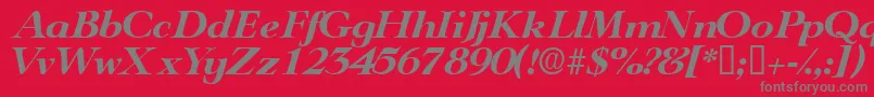 TeronodisplaysskItalic Font – Gray Fonts on Red Background