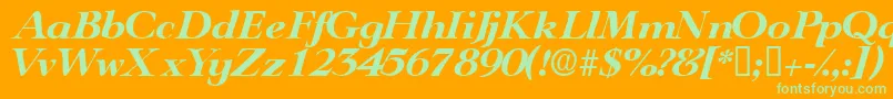 TeronodisplaysskItalic Font – Green Fonts on Orange Background