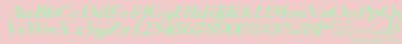 TeronodisplaysskItalic Font – Green Fonts on Pink Background