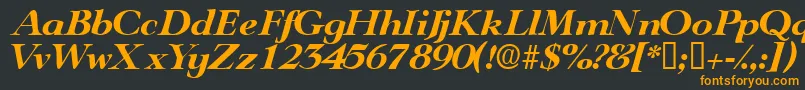 TeronodisplaysskItalic Font – Orange Fonts on Black Background