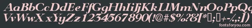 TeronodisplaysskItalic Font – Pink Fonts on Black Background