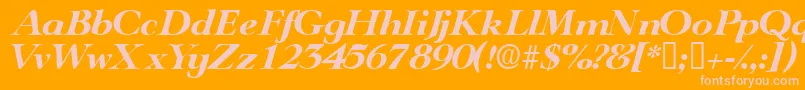 TeronodisplaysskItalic Font – Pink Fonts on Orange Background