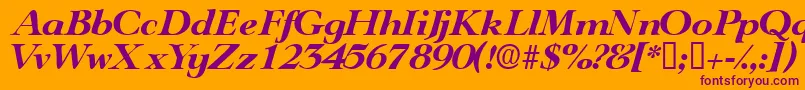 TeronodisplaysskItalic Font – Purple Fonts on Orange Background