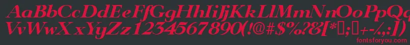 TeronodisplaysskItalic Font – Red Fonts on Black Background