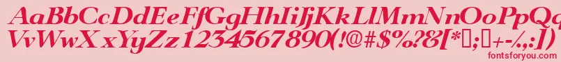 TeronodisplaysskItalic Font – Red Fonts on Pink Background