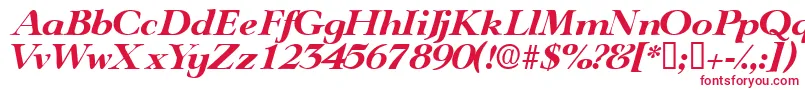 TeronodisplaysskItalic-Schriftart – Rote Schriften auf weißem Hintergrund
