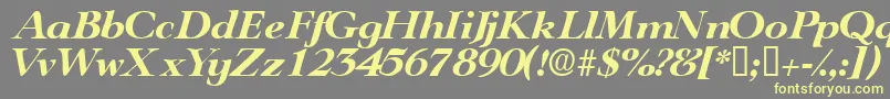 TeronodisplaysskItalic Font – Yellow Fonts on Gray Background