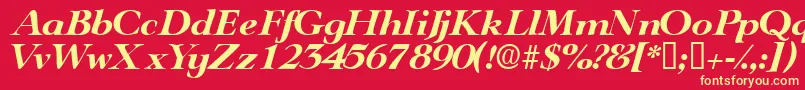 TeronodisplaysskItalic Font – Yellow Fonts on Red Background