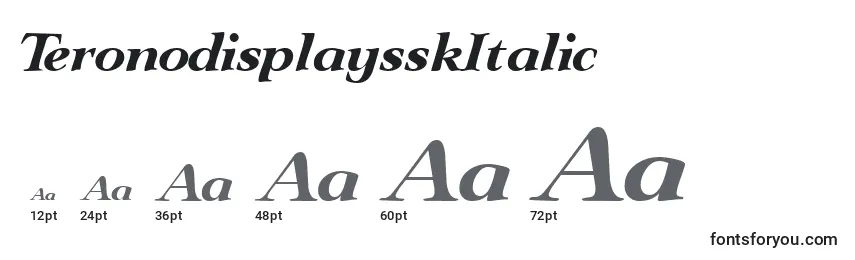 TeronodisplaysskItalic Font Sizes