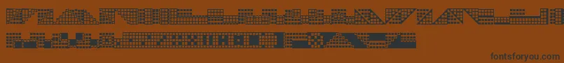 フォントPichsim – 黒い文字が茶色の背景にあります