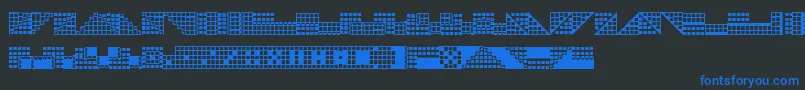 フォントPichsim – 黒い背景に青い文字