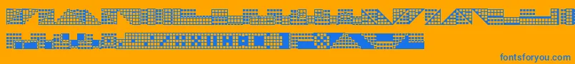 フォントPichsim – オレンジの背景に青い文字