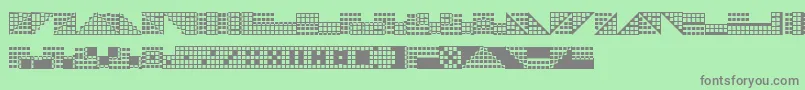 フォントPichsim – 緑の背景に灰色の文字