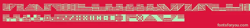 Pichsim Font – Green Fonts on Red Background