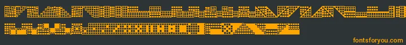 フォントPichsim – 黒い背景にオレンジの文字