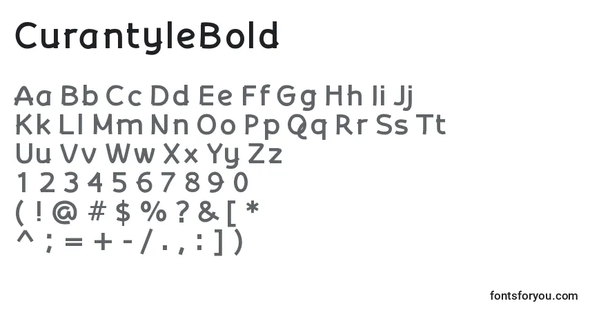 CurantyleBold-fontti – aakkoset, numerot, erikoismerkit