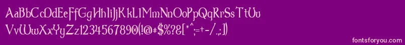 Dumbledor3Thin-Schriftart – Rosa Schriften auf violettem Hintergrund