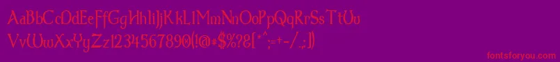 Dumbledor3Thin Font – Red Fonts on Purple Background