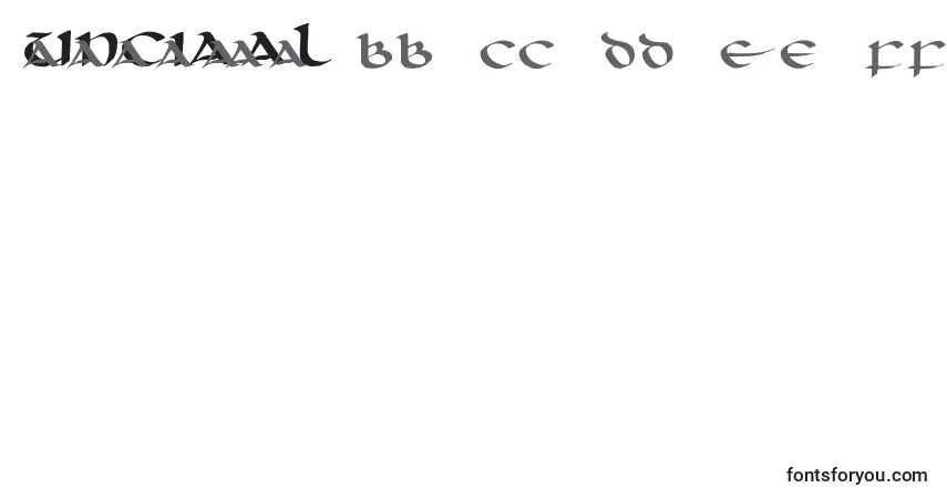 Czcionka Unciaal – alfabet, cyfry, specjalne znaki