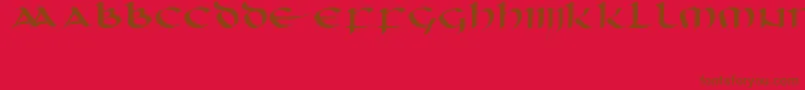 Unciaal-Schriftart – Braune Schriften auf rotem Hintergrund