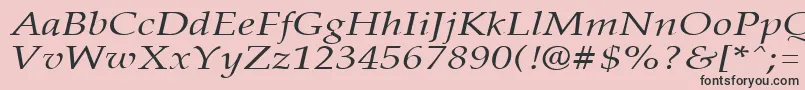 Fonte PalisadebroadItalic – fontes pretas em um fundo rosa