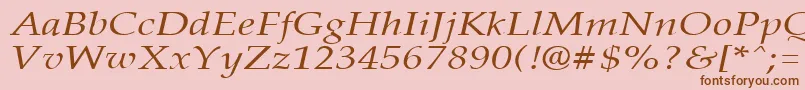 PalisadebroadItalic-fontti – ruskeat fontit vaaleanpunaisella taustalla