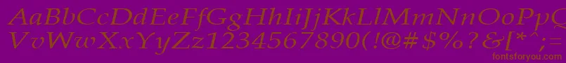 Fonte PalisadebroadItalic – fontes marrons em um fundo roxo