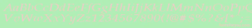フォントPalisadebroadItalic – 緑の背景にピンクのフォント