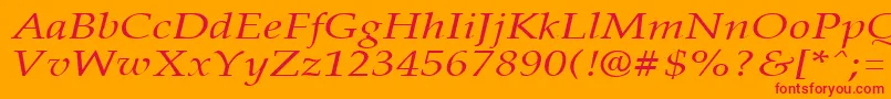 フォントPalisadebroadItalic – オレンジの背景に赤い文字