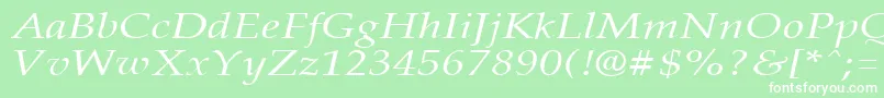 Fonte PalisadebroadItalic – fontes brancas em um fundo verde