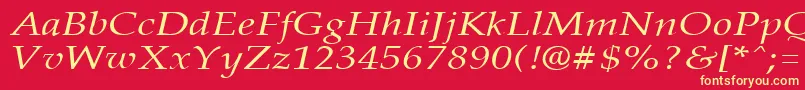 フォントPalisadebroadItalic – 黄色の文字、赤い背景