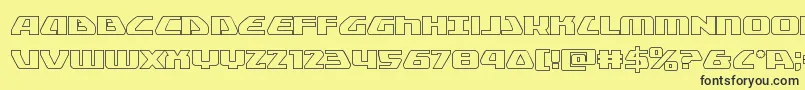 Шрифт Globaldynamicsout – чёрные шрифты на жёлтом фоне