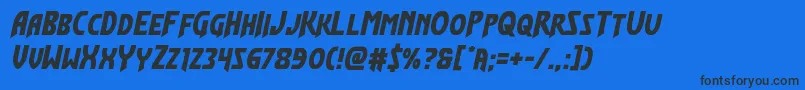 Więcej informacji o czcionce Flashrogers Czcionka Flashrogers – czarne czcionki na niebieskim tle