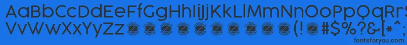 Шрифт CocogooseProLightTrial – чёрные шрифты на синем фоне