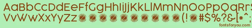 Шрифт CocogooseProLightTrial – коричневые шрифты на зелёном фоне