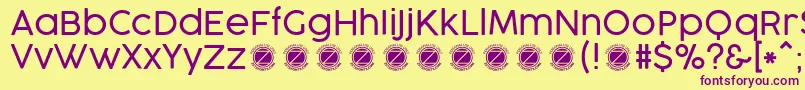 CocogooseProLightTrial Font – Purple Fonts on Yellow Background