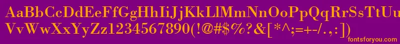Police BodoniSsi – polices orange sur fond violet