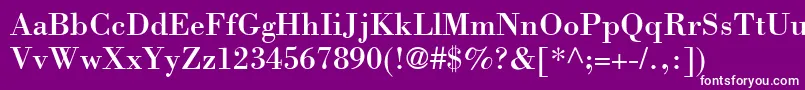 Шрифт BodoniSsi – белые шрифты на фиолетовом фоне