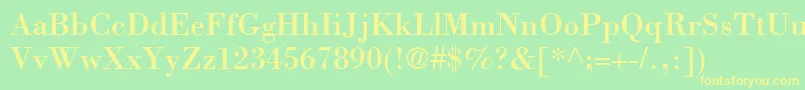 More about BodoniSsi Font BodoniSsi Font – Yellow Fonts on Green Background