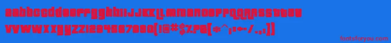 Pricedownink Font – Red Fonts on Blue Background