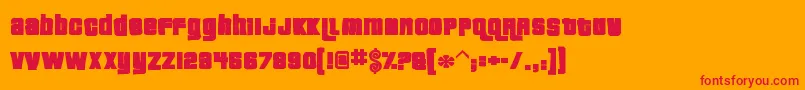 Pricedownink-Schriftart – Rote Schriften auf orangefarbenem Hintergrund