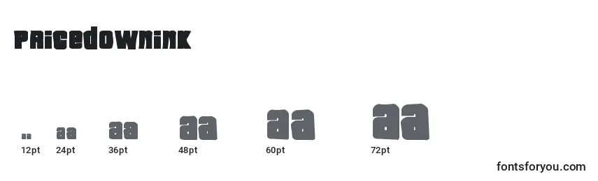 Pricedownink Font Sizes
